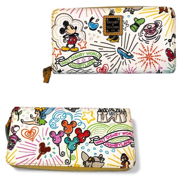 Disney Parks Dooney & Bourke White Sketch Long Wallet - Picture 16 of 16